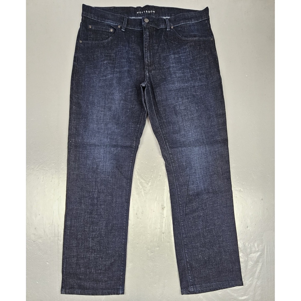 Mott & Bow Jeans Mens 38x32 Dark Blue Straight Leg Stretch Denim Pants